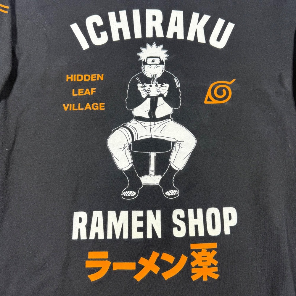 Naruto Shippuden Ichiraku Ramen Shop Long Sleeve Graphic Tee Black Mens L
